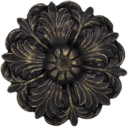 MERIVILLE 2 Pack Fleur Window Drapery Medallion Holdbacks Bronze with Gold