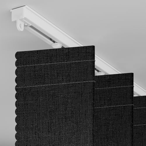 AJAZZ Blackout Sliding Door Curtains 72W x 79L Black 1 Pack