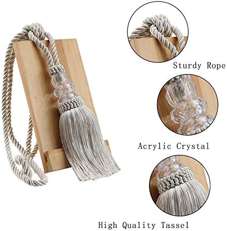 BEL AVENIR 4 Pack Crystal Curtain Tiebacks