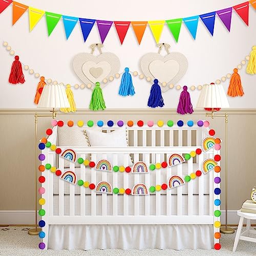Sumind 5 Pcs Retro Rainbow Classroom Decor Set