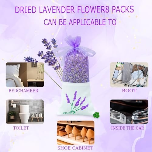 8 Pack Lavender Sachet Bags for Closets and Drawers