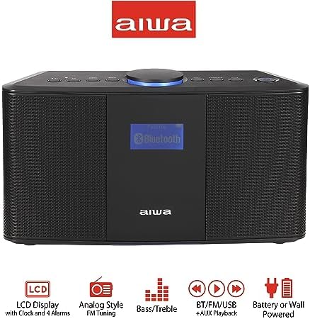 Aiwa Wireless Speaker with Bluetooth and FM Radio