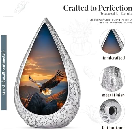 Eagle Cremation Urn - 10 Inch Human Ashes Urn for Dad and Mom