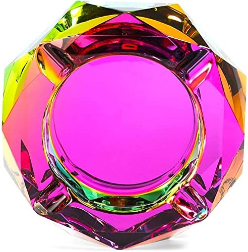 Okuna Outpost 5-Inch Rainbow Glass Ashtray