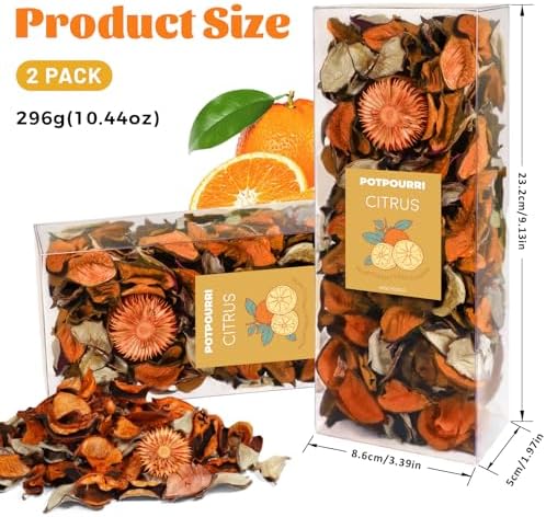 STRN Potpourri Natural Dried Flower Sachet Set with Citrus Scent