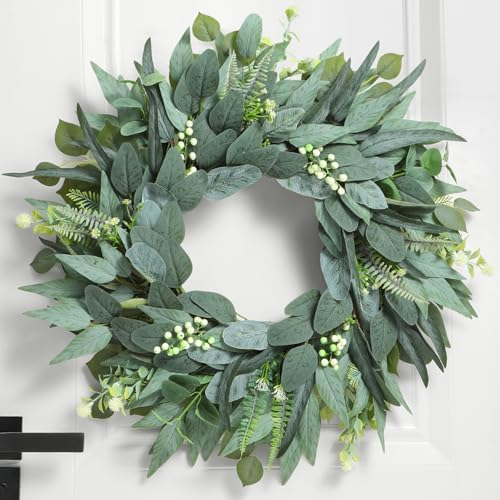 24 Inch Eucalyptus Wreath Handmade for Front Door