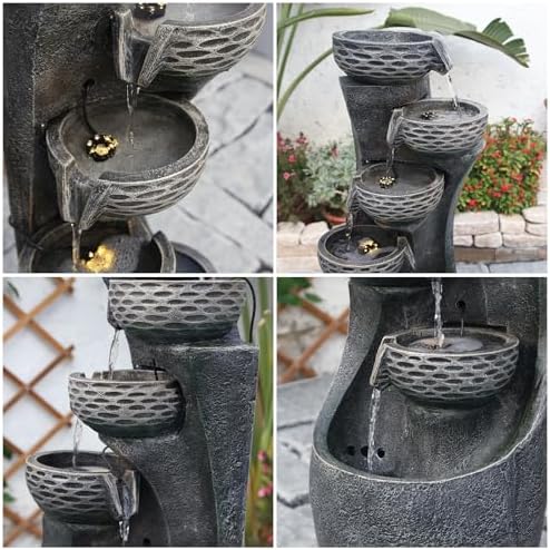 FountJoy 3583 H Modern Water Fountain with LED Light