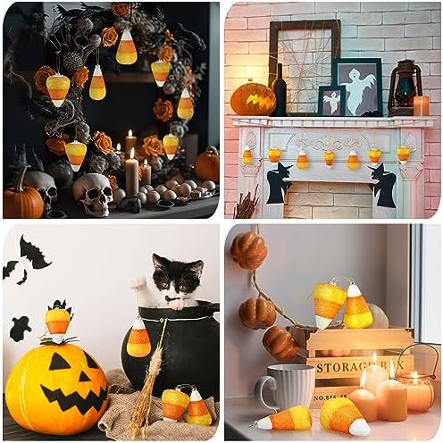 12 Pcs Halloween 3D Glitter Candy Corn Hanging Ornaments