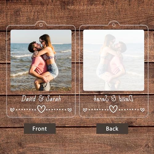 TEQUAN Custom Photo Car Charm - Personalized Rearview Mirror Decor