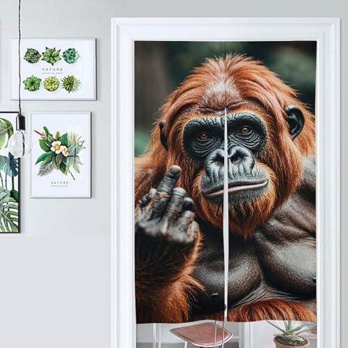 Gorillas Door Curtain Panel 17x57 Inch Split Door Divider