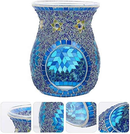 Uonlytech Mosaic Glass Oil Burner Bohemian Style