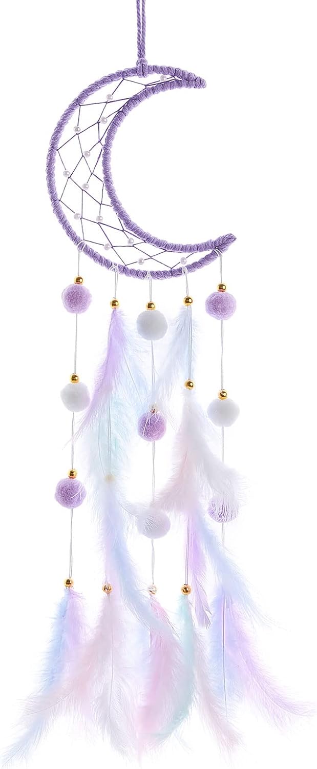 Pretty Jolly Purple Moon Kids Dream Catcher Wall Decor
