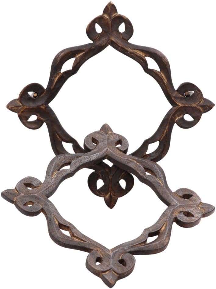 RII Antique Wooden Curtain Tiebacks Rustic Decor Holdbacks
