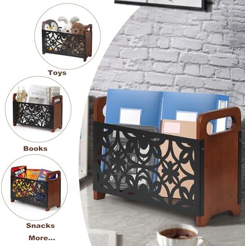 QILICHZ Magazine Holder Wood Floor Rack