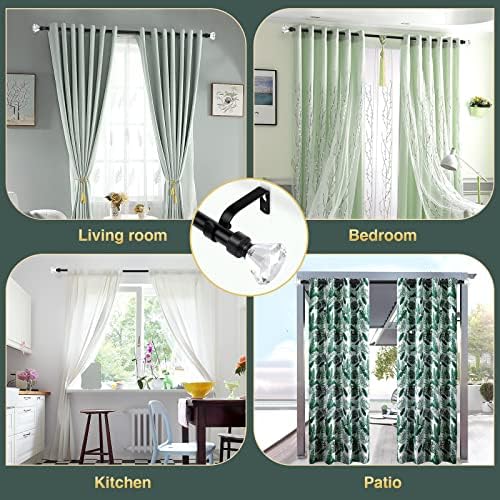 Lepushom 1 Pack Adjustable Black Curtain Rods 30-40 Inches