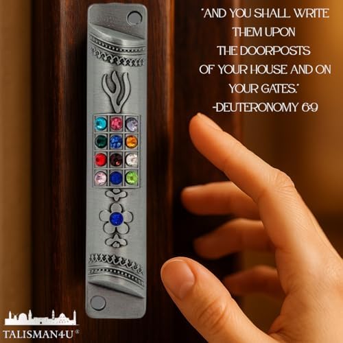 Talisman4u Pewter Mezuzah Case with Scroll 4 Inch