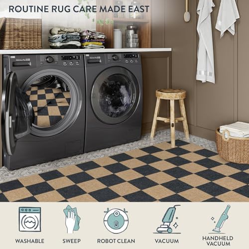Lahome Checkered Jute Inspired Rug 2x8