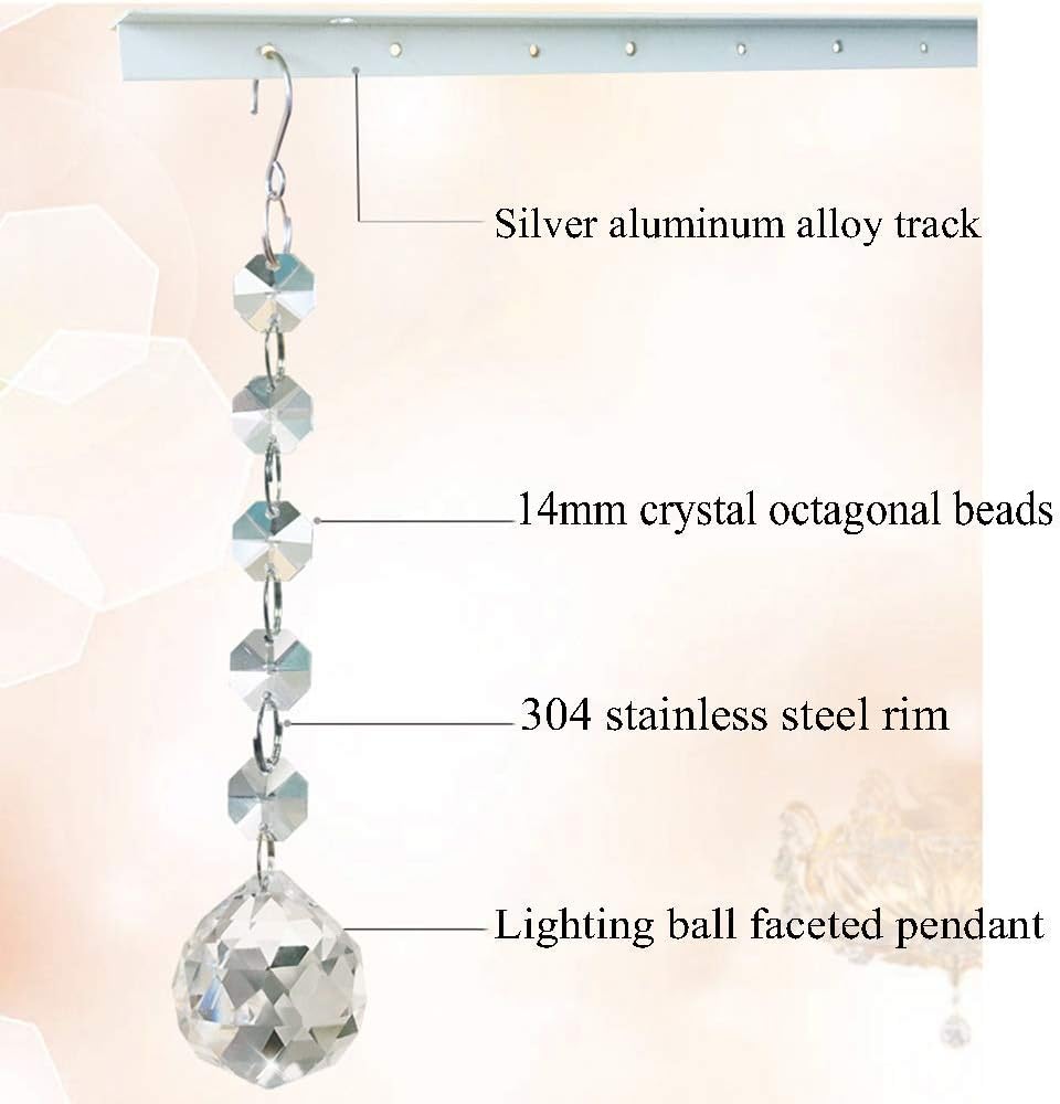 20 Strands Crystal Beaded Door Curtain for Room Dividers and Aisles