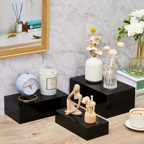 Sintuff 5 Pcs Acrylic Risers Display Stands Black
