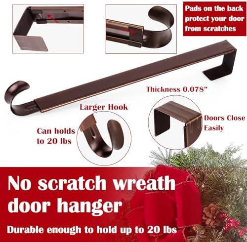 Adjustable Metal Wreath Hanger Door Hook