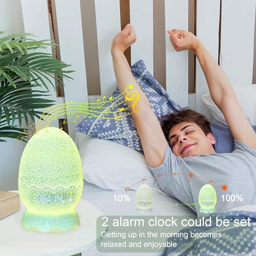 Dinosaur Night Light with Alarm Clock and Bluetooth Speaker