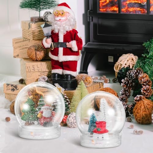 BESTOYARD 30 Pcs 3-Inch Clear Snow Globe Jar DIY Party Favor