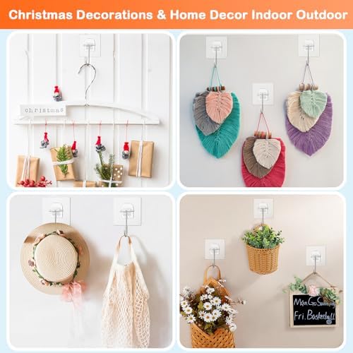 Clear Wreath Hangers for Front Door 10 Pack