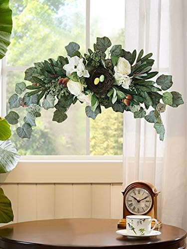 MOTUZP 307 Inch Spring Greenery Swag Wreath