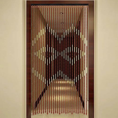 Wood Beaded Curtain for Doorway Coffee White 3544 x 689 Inches