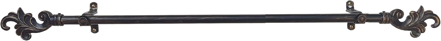 ACHIM Metallo Regal Black Decorative Rod 28-48 Inch