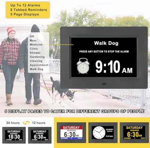 SSINI 7 Digital Clock with Day Date and 12 Alarms