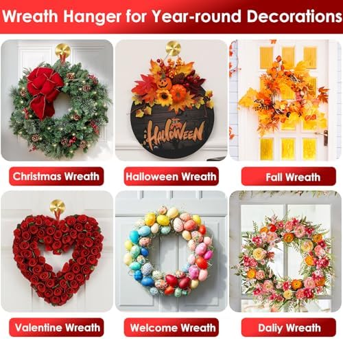 22 LB Gold Wreath Hanger with Suction Cup Hook 2 Pack