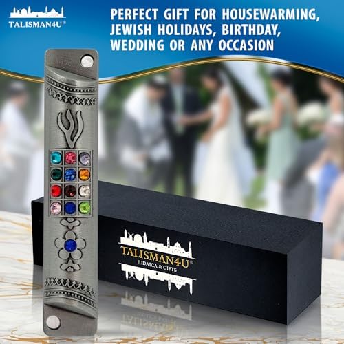 Talisman4u Pewter Mezuzah Case with Scroll 4 Inch