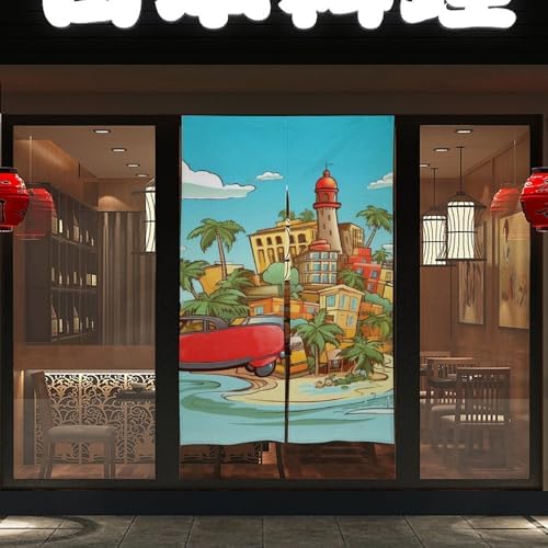 Island of Cuba Door Curtain Panel 17x57 Inch Divider