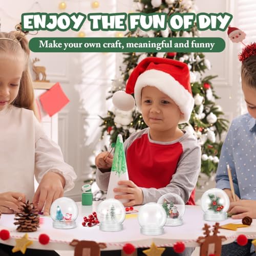 BESTOYARD 30 Pcs 3-Inch Clear Snow Globe Jar DIY Party Favor