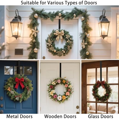 Sattiyrch 15 Inch Front Door Wreath Hanger Sturdy Steel Hook