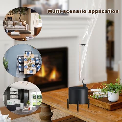 2 Pack Metal Incense Holder with Ash Catcher and Stabilizing Base