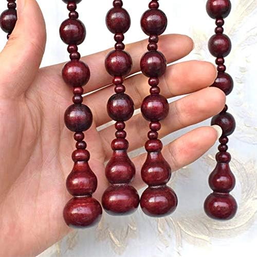 Etlegor Red Dense Beaded Curtain Panel for Doors