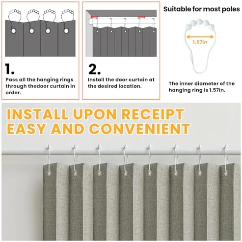 AJAZZ 100 Blackout Accordion Door Curtain 1 Panel