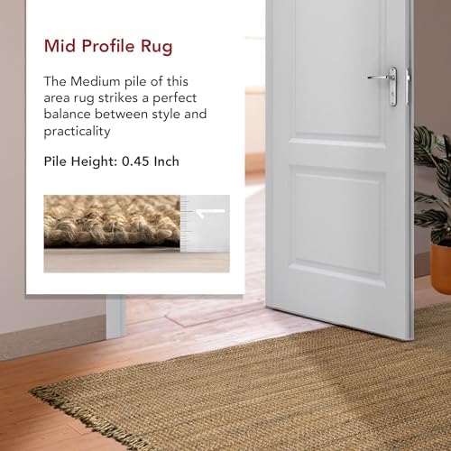 nuLOOM 3x5 Jute Tassel Area Rug Natural Farmhouse Style