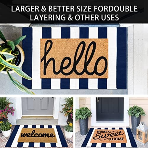 KOZYFLY Striped Outdoor Rug 275x43 Inches Front Door Mat