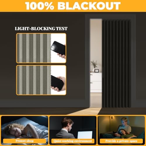 AJAZZ 100 Blackout Accordion Door Curtain 1 Panel