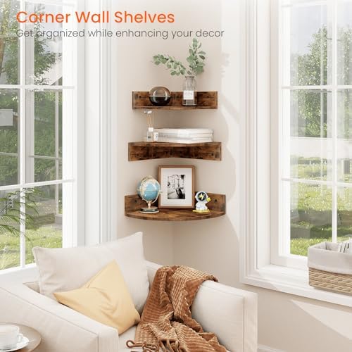 Homode 3 Tier Corner Shelf Wall Mount Set
