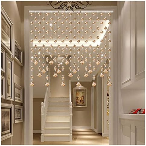 ZHOUXIAO Glass Crystal Beaded Curtain Divider Panels for Doorways
