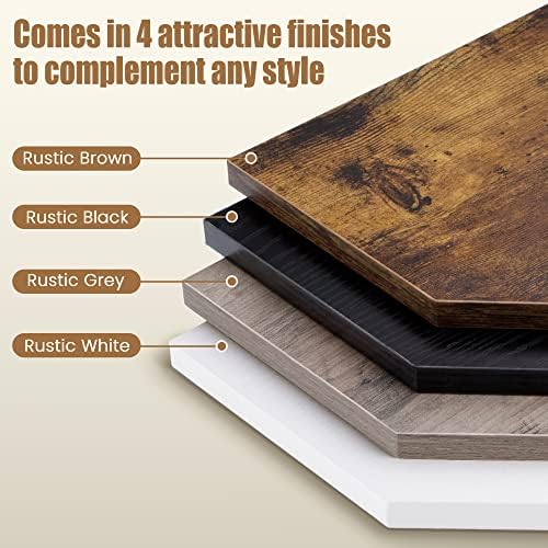 Set of 2 Rustic Brown Corner Wall Shelves