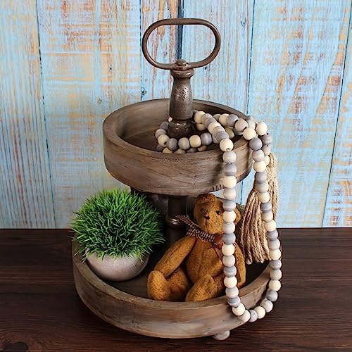 Wood Beads Garland with Tassels for Farmhouse Decor