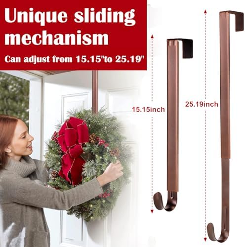 Adjustable Metal Wreath Hanger Door Hook