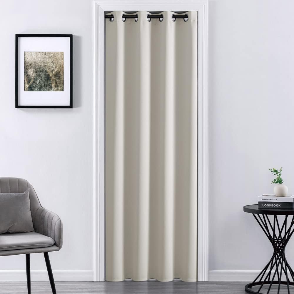 XTMYI Ivory Blackout Doorway Curtain 80 Inches Long