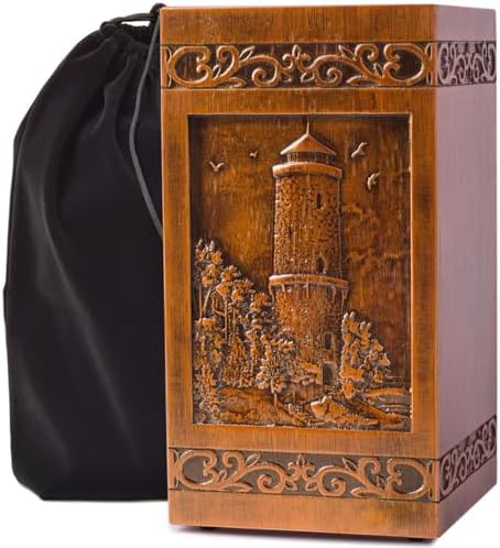KIMNAG Lighthouse XL Wooden Cremation Urn 250lbs
