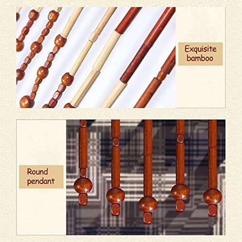 Wood Beaded Curtain for Doorway Coffee White 3544 x 689 Inches